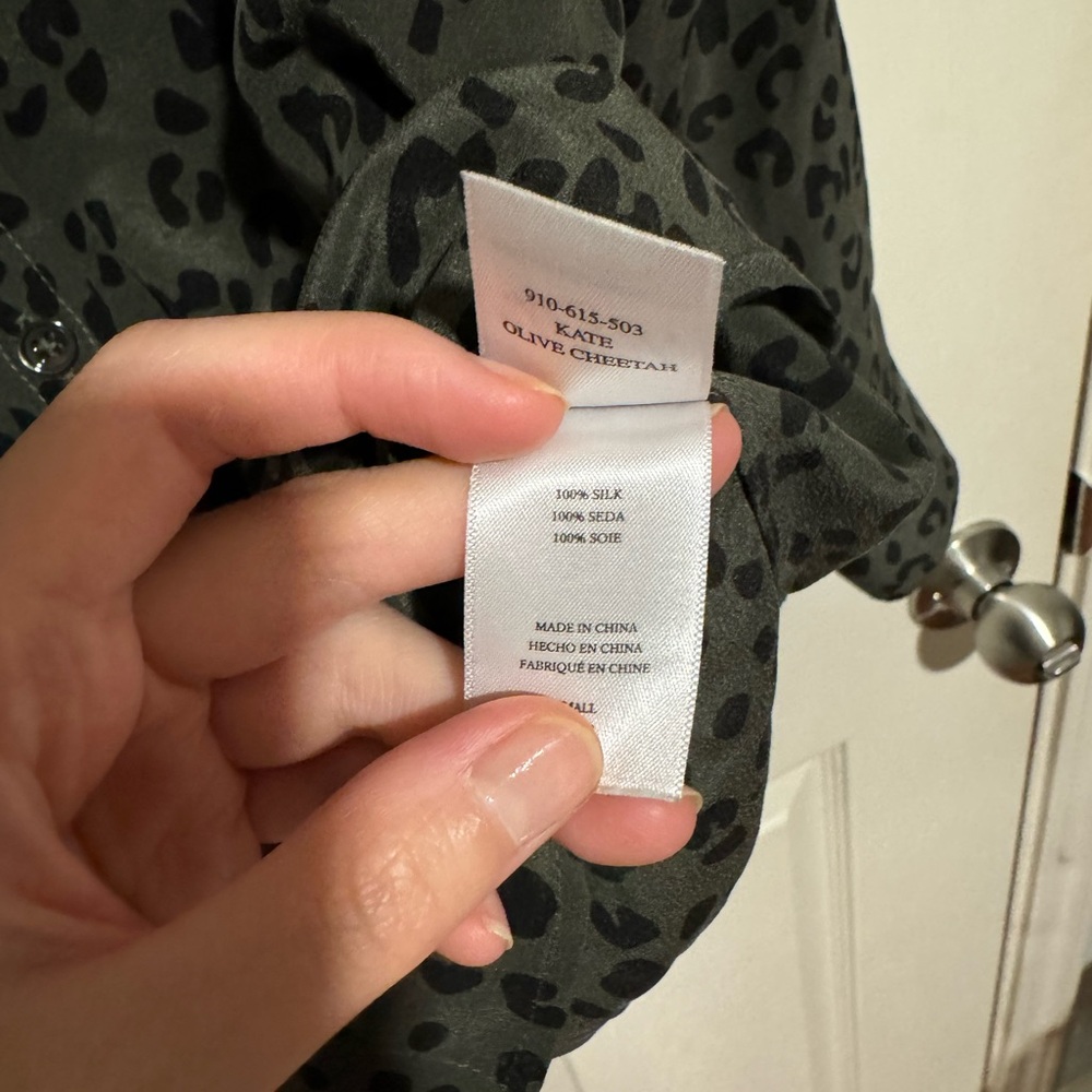 Rails Kate Olive Cheetah Button Down In Size Smal… - image 5